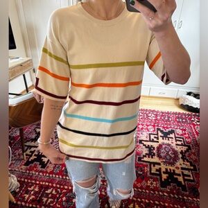 NWOT Small Striped Short Sleeve Sweater T-Shirt